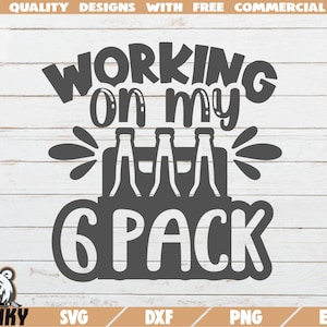 werken aan mijn six pack SVG - Cut file - DXF bestand - Grappig bier shirt SVG - Grappig bier citaat svg - Bier zeggen svg - Bier glas print svg