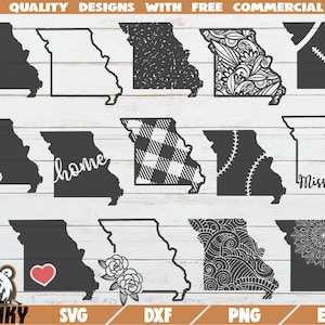 Missouri SVG - 14 Designs - schneiden Dateien - DXF-Dateien - Missouri Zustand Umriss SVG - Liebe Missouri Svg - Missouri Shirt Svg - Missouri haus Svg