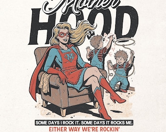 Motherhood PNG - Superhero mom digital shirt print - Funny mother gift PNG - Retro mom life digital graphic - Mother's day PNG - Sublimation