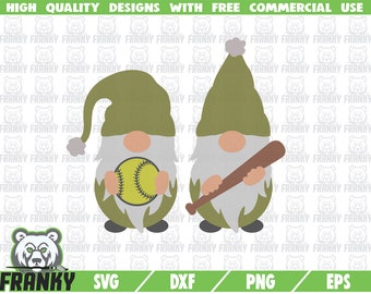 Softball gnomes SVG - Cut file - DXF file - Softball shirt svg - Funny softball design - Softball fan svg - Softball game svg - Digital file