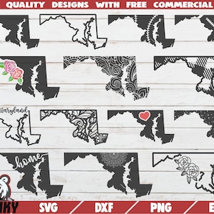 Maryland SVG - 14 Designs - schneiden Dateien - DXF-Dateien - Maryland Zustand Umriss SVG - Liebe Maryland Svg - Maryland Shirt Svg - Maryland haus Svg