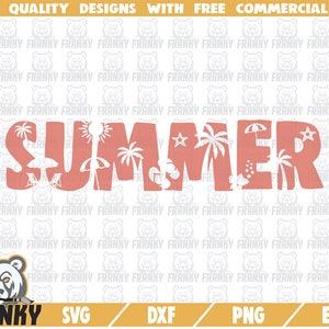 Summer svg - Cut file - DXF file - Summer shirt svg  - Beach shirt svg - Vacation shirt svg - Vacau svg - Palm tree svg - Flip flops svg