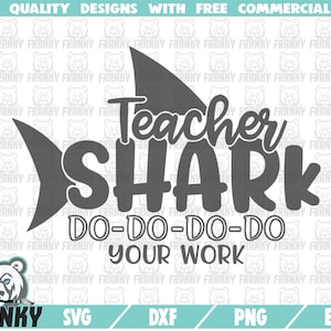 Teacher Shark SVG - DXF file - Cut file - Teacher shirt svg - Teacher gift svg - Best teacher svg - Teacher shark dxf - Silhouette svg file
