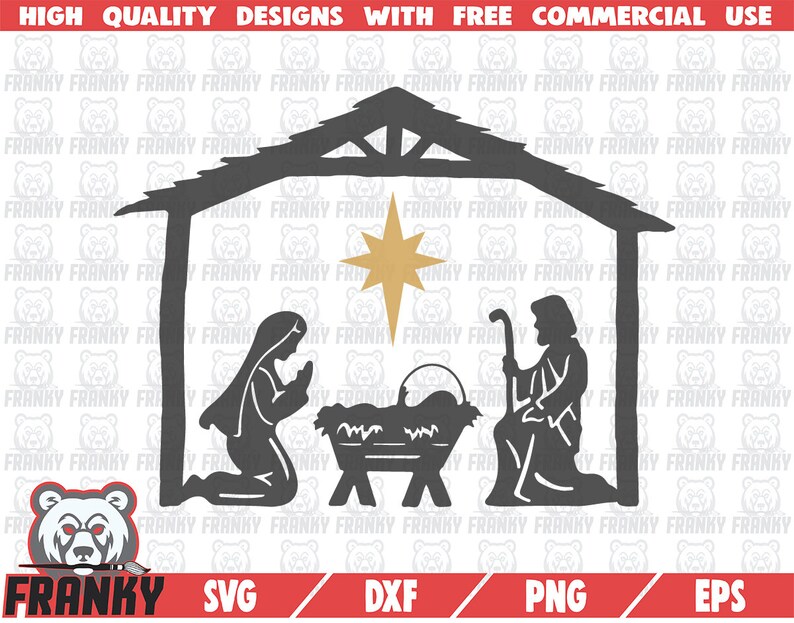 Nativity Scene SVG Cut File DXF File Holy Night SVG Etsy
