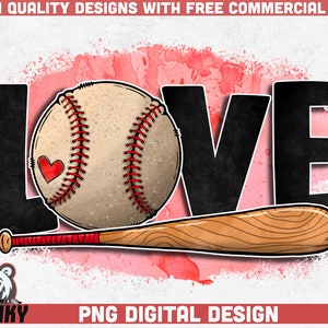 Love Baseball PNG | Sublimation design | Instant download | Baseball shirt print | Baseball sublimation | Watercolor | Baseball mom shirt