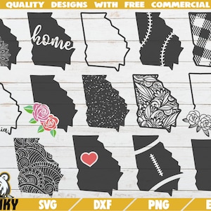 Georgia SVG - 14 designs - Cut files - DXF files - Georgia state outline SVG - Love Georgia svg - Georgia shirt svg - Floral Georgia svg