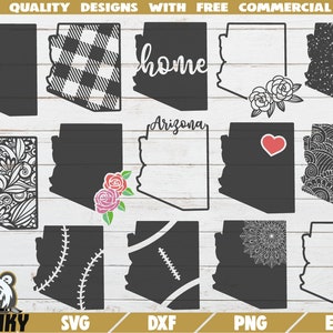 Arizona SVG - 14 designs - Cut files - DXF files - Arizona outline SVG - Love Arizona svg - Arizona shirt svg - Arizona decal svg - Digital