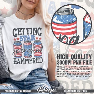 Getting star spangled hammered PNG | Instant download | Sublimation design | Funny 4th of july png | Fourth of july design | Funny USA png image 2