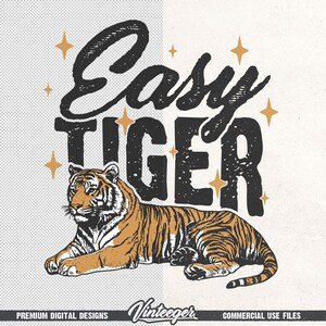 Trendiges Retro T-Shirt Design - Lustiges Zitat PNG mit Tiger Grafik - Humorvoller Druck für Sublimations- und DTG-Druck - Vintage Mädchen zum Ausdrucken Bild 7