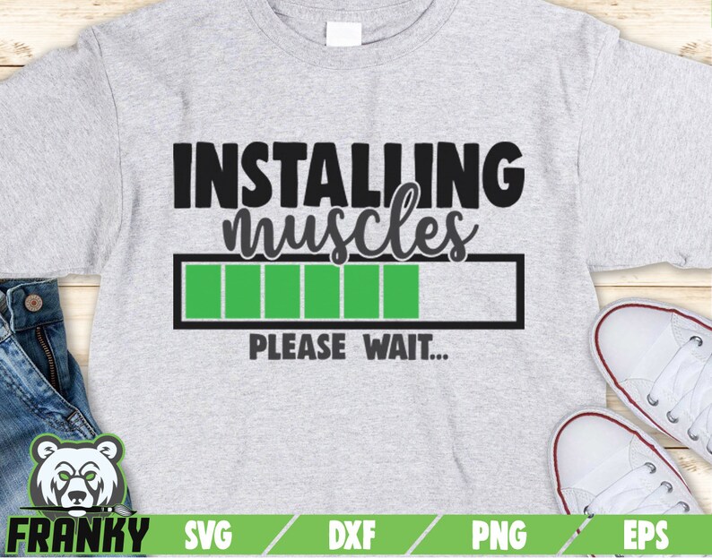 Installing muscles please wait SVG Cut file DXF file | Etsy