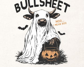 Bullsheet Png | Funny Halloween shirt design | Halloween sublimation Png | Country Halloween graphic | Moo I mean Boo Png | Fall sublimation