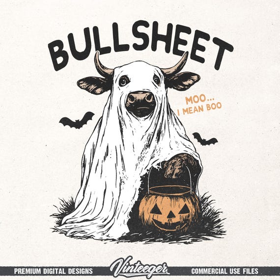 Bullsheet Png | Funny Halloween shirt design | Halloween sublimation Png | Country Halloween graphic | Moo I mean Boo Png | Fall sublimation