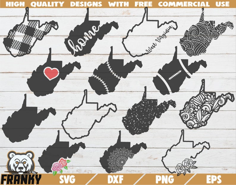 Download West Virginia SVG 14 designs Cut files DXF files West | Etsy