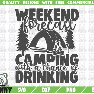 Weekendvoorspelling SVG - Camping SVG - Campingshirt - Tent svg - Natuur svg - Travel SVG - Camping shirt - Avontuur - Vakantie - Zomer svg