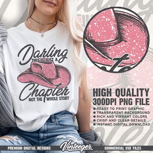 Cariño, esto es solo un capítulo Png / Diseño de camiseta motivacional Png / Sublimación de vaquera png / Sombrero de vaquera Png / Diseño de camiseta occidental Png imagen 2