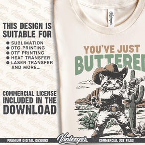 Funny Western design Png - Retro cowboy graphic for sublimation and DTG printing - Funny cat t-shirt design - Country saying Png image 3
