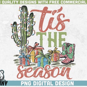 Tis het seizoen PNG | Sublimatie ontwerp | Direct downloaden | Retro Kerst ontwerp png | Land Kerstmis png | Westerse Kerst png
