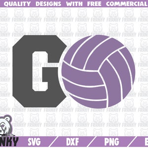 GO Volleyball SVG - geschnitten Datei - DXF-Datei - Volleyball Shirt Svg - Volleyball Aufkleber Design - Volleyball Ball Svg - Volleyball-Fan Svg