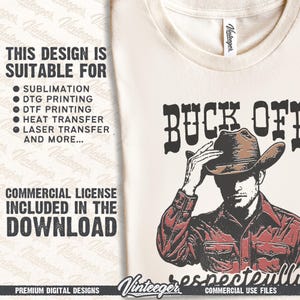 Funny Western Graphic PNG – Retro Cowboy t-shirt Design with humorous quote for Sublimation and DTG Printing – Vintage country design PNG image 3