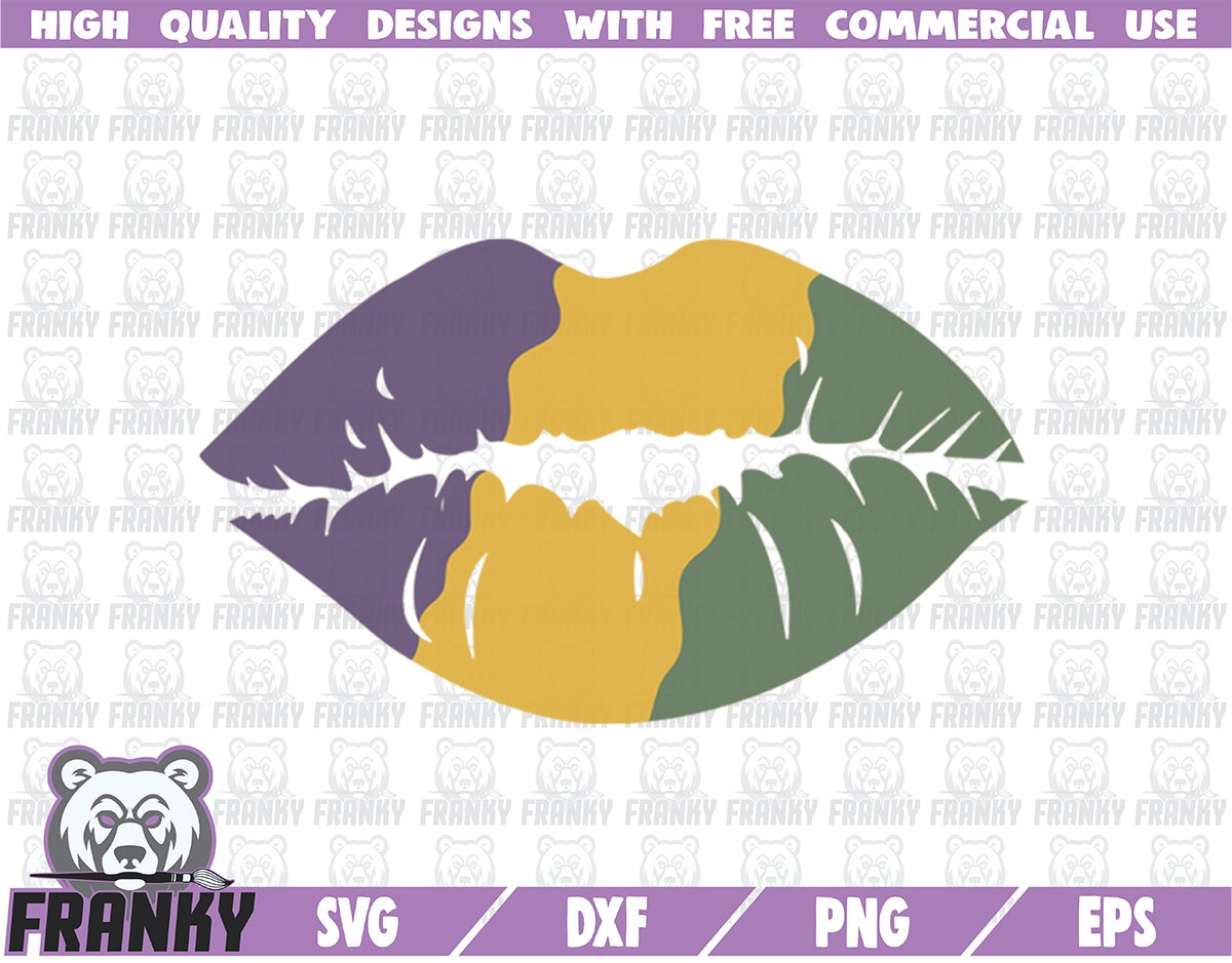 Mardi gras lips SVG Cut file DXF file Lipstick mark svg | Etsy