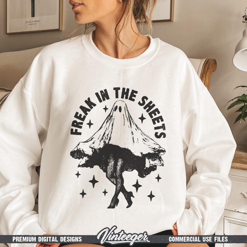 Funny Halloween sheet ghost PNG – Adult humor t-shirt design – Halloween Quote for Sublimation and DTG Printing – Retro Halloween girl Png image 5