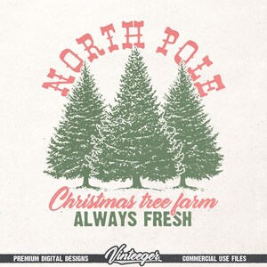 Retro Christmas T-Shirt Design PNG - Vintage Christmas Graphic for Sublimation and DTG printing - Retro Christmas tree farm PNG - Digital