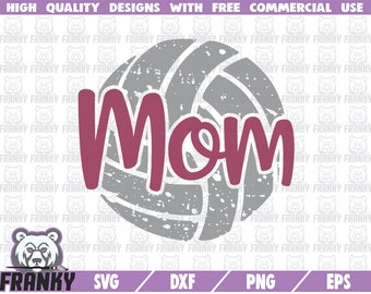 Volleyball Mom SVG - Volleyball Mom Cut file - Volleyball mom DXF - Volleyball Mom shirt - Volleyball ball SVG - Distressed - Volleyball fan