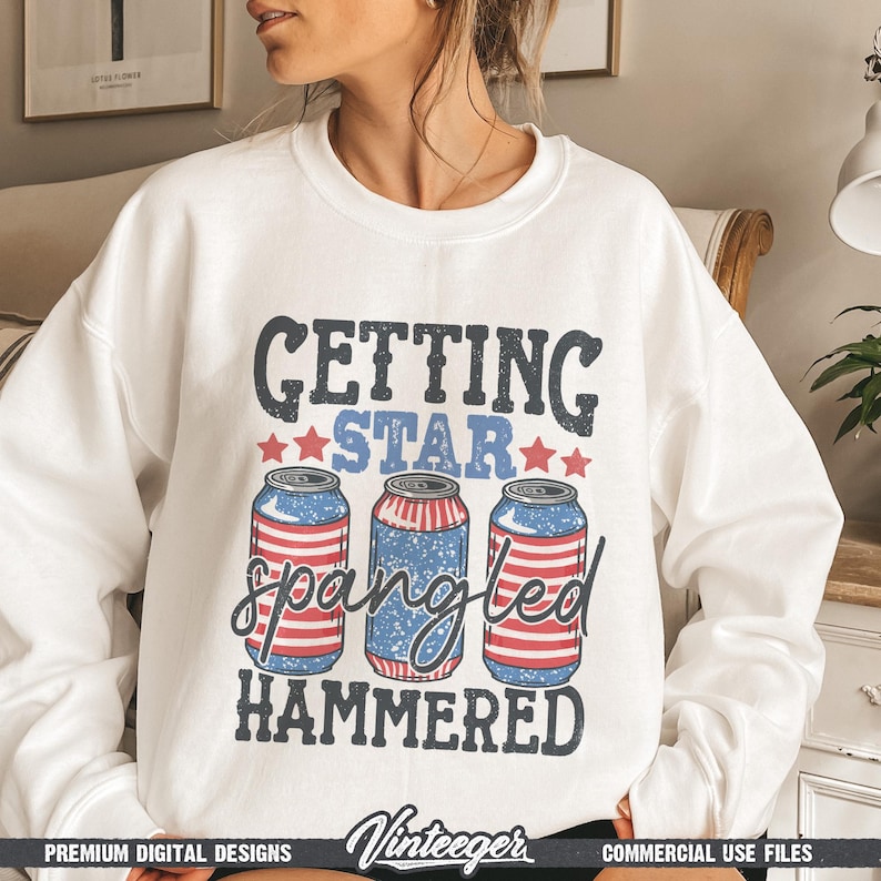 Getting star spangled hammered PNG | Instant download | Sublimation design | Funny 4th of july png | Fourth of july design | Funny USA png image 5