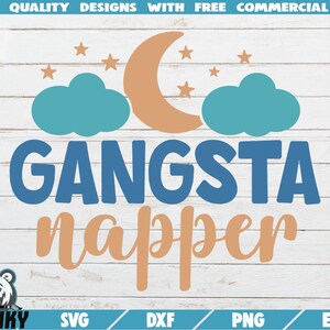 Gangsta napper SVG - Instant download - Afdrukbaar gesneden bestand - Commercieel gebruik - Grappige baby onesie SVG - Baby slaapkamer svg - Baby jongen svg