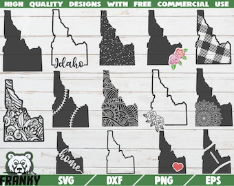 Idaho SVG - 14 designs - Cut files - DXF files - Idaho state outline SVG - Love Idaho svg - Idaho shirt svg - Floral Idaho svg - Idaho home