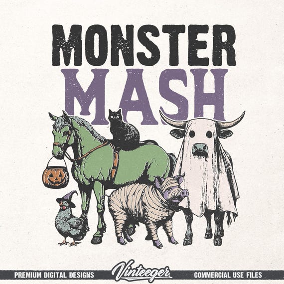 Funny western Halloween digital design - Country hallowen t-shirt graphic - Monster mash PNG - Fall sublimation - Halloween DTG file