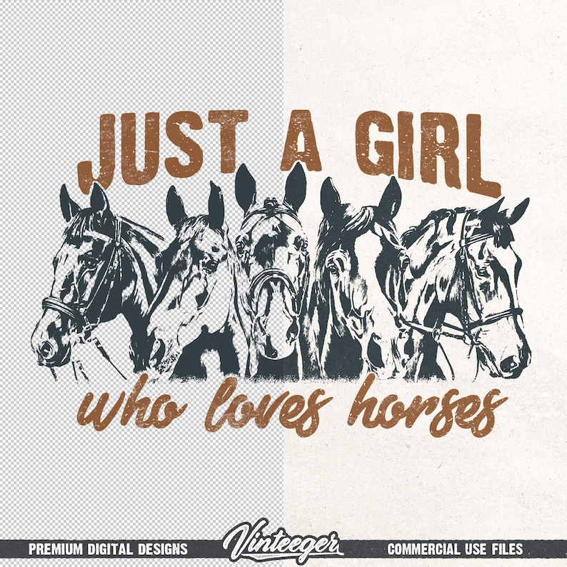 Gewoon een meisje dat van paarden houdt, png | Western-shirtontwerp, png | Sublimatie van plattelandsmeisjes | Paardenliefhebber Png | Retro paardillustratie png afbeelding 6