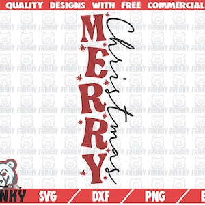 Buon Natale SVG - Download istantaneo - File di taglio stampabile - Uso commerciale - Segno di portico di Natale SVG - Segno verticale svg - Segno porta svg