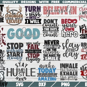 Inspirational Bundle - 20 designs - Cut files - DXF files - Motivational svg - Good vibes svg - Inspirational shirt - Inspirational quotes