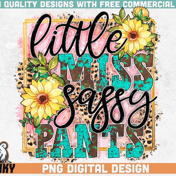 Little miss sassy pants PNG / Diseño de sublimación / Descarga instantánea / Diseño de camisa divertida / Estampado de camisa Sassy png / Diseño sureño / Digital