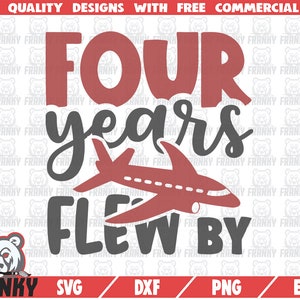 Quatre ans volés par SVG - Fichier Coupe - Fichier DXF - Maillot d’anniversaire de quatre ans SVG - Avion svg - Anniversaire boy svg - 4ème anniversaire svg - Digital