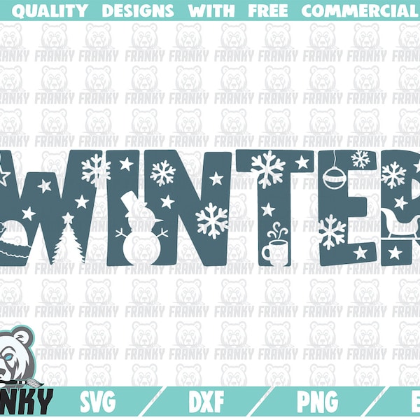 Winter SVG - Instant download - Printable cut file - Commercial use - Winter decoration svg - Winter clip art - Winter shirt svg - Holidays