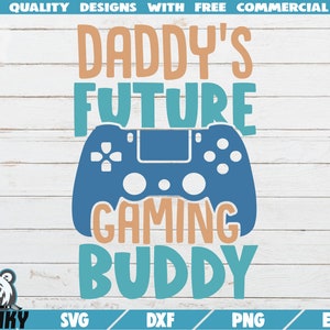 Daddy's toekomstige gaming buddy SVG - Instant download - Printable cut bestand - Commercieel gebruik - Baby boy SVG - Baby onesie svg - Pasgeboren jongen svg
