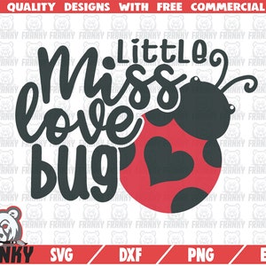 Little Miss lovebug SVG - Cut file - Ladybug svg - Ladybug cut file - Baby onesie svg - New born svg - Love svg - Heart - Silhouette file