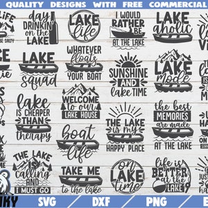 Lake SVG Bundle - 25 Diseños - Descarga instantánea - Archivos de corte imprimibles - Uso comercial - Diseños de camisas de lago - Funny lake svg - Lake house
