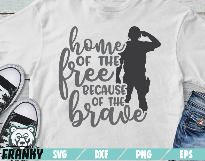 Download Home of the free because of the brave SVG Cut file DXF | Etsy