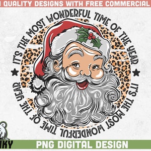 É a época mais maravilhosa do ano PNG | Design de sublimação | Sublimação de Papai Noel | Design retrô de natal | Feriado vintage png