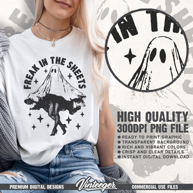 Funny Halloween sheet ghost PNG – Adult humor t-shirt design – Halloween Quote for Sublimation and DTG Printing – Retro Halloween girl Png image 2