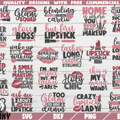 Makeup Bundle SVG 24 Designs Cut Files Makeup Quotes SVG - Etsy Makeup Bundle SVG 24 Designs Cut Files Makeup Quotes SVG - Etsy