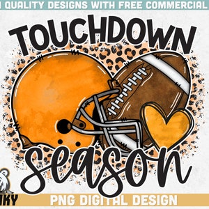 Temporada de touchdown Png | Time De Futebol Laranja Png | Design de capacete laranja | Download instantâneo | Sublimação de futebol png | Camisa de futebol png