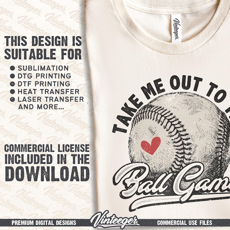 Take me out to the ball game Png | Retro baseball graphic | Baseball girl shirt print | Vintage baseball design | Baseball game shirt design image 3
