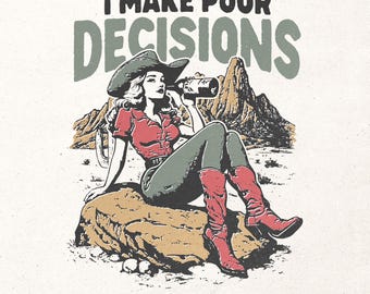 Funny western Design PNG - Vintage cowgirl graphic for sublimation and printing - Retro western t-shirt design - Cowgirl quote png - Digital