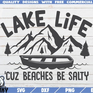 La vida en el lago 'cuz playas ser salado SVG - Descarga instantánea - Archivo de corte imprimible - Camisa de lago SVG- Decoración de la casa del lago - Vacaciones en el lago svg