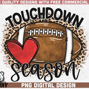 Temporada de touchdown PNG | Design de Sublimação | Download instantâneo | Uso comercial | Amo futebol PNG | Mamãe Futebol png | Camisa da temporada de futebol