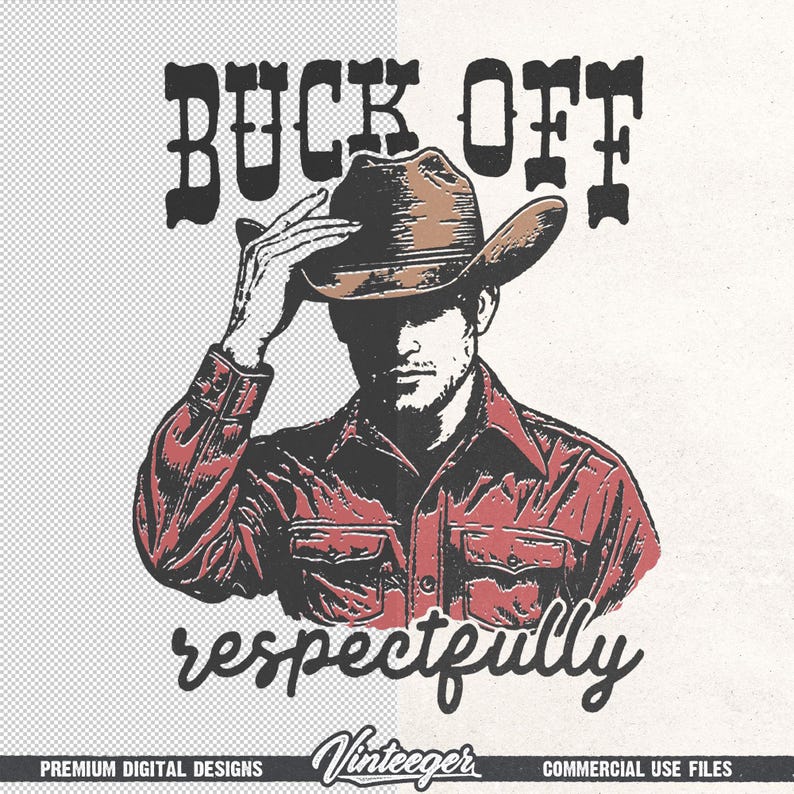 Funny Western Graphic PNG – Retro Cowboy t-shirt Design with humorous quote for Sublimation and DTG Printing – Vintage country design PNG image 6